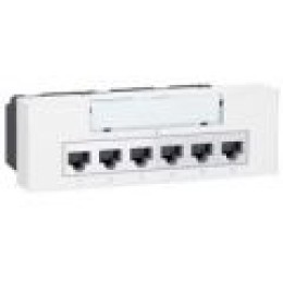 077901 Mosaic Коммутатор 6+1RJ45, Poe Legrand