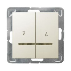 Ospel Impresja Бежевый Выключатель жалюзийный с подсветкой, без рамки LP-7YS/m/27 Ospel Impresja Бежевый Выключатель жалюзийный с подсветкой, без рамки LP-7YS/m/27