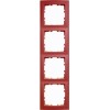 10148962 Рамка S.1 Красный с блеском 4-постовая вертикальная Berker