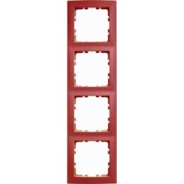 10148962 Рамка S.1 Красный с блеском 4-постовая вертикальная Berker