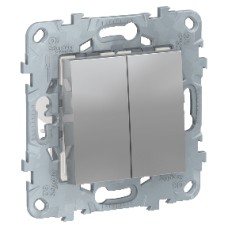 NU521530 Переключатель 2-клав, перекрестный, 2 x сх. 7 10 AX, 250 В, Алюминий Schneider Electric NU521530 Переключатель 2-клав, перекрестный, 2 x сх. 7 10 AX, 250 В, Алюминий Schneider Electric
