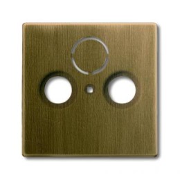 1724-0-4362 (1743-840-500), Накладка (центральная плата) для TV-R-SAT розетки, серия Династия, Латунь античная, ABB