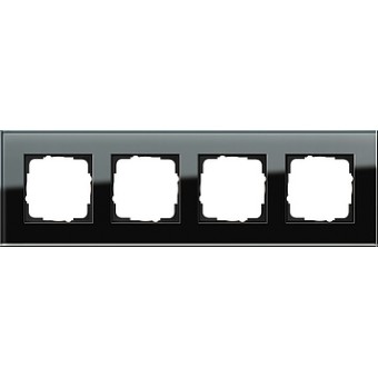 021405 Рамка Esprit Черное стекло 4-постовая Gira