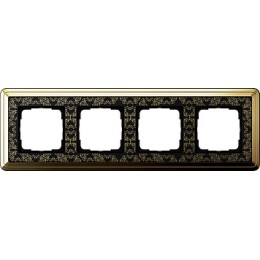 0214672 Рамка Classix Art Латунь / Черный 4-постовая Gira