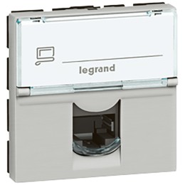 079465 Mosaic RJ45 FTP кат6 2мод алюминий Legrand