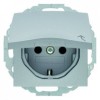 47441404 Штепсельная розетка SCHUKO с откидной крышкой цвет: алюминий, матовый B.1/B.7 Glas Berker