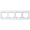 0214410	 Рамка с белой подложкой E3 Белый / Белый 4-постовая Gira