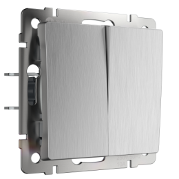 WL09-SW-2G-2W Выключатель двухклавишный проходной (cеребряный рифленый) Antik Werkel a035656