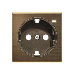 8588.8 OE Накладка для розетки Schuko с линзой для контрольной подсветки ABB SKY античная латунь 2CLA858880A1201