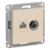 ATN000289 Atlasdesign Розетка двойная ТВ + компьютерная RJ45, кат. 5Е, Бежевый Schneider Electric
