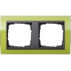 0212748 Рамка Event Clear Зеленый / Черный 2-постовая Gira