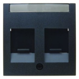 11811606 Центральная панель с заслонками от пыли и полем для надписи цвет: антрацит, матовый B.1/B.3/B.7 Glas Berker