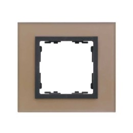 82817-34 Рамка декоративная, 1 пост, Simon 82 Nature, Стекло, медь-графит