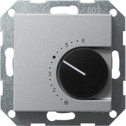 039726 Терморегулятор с переключающим контактом на 24V/10 (4)A Алюминий Gira