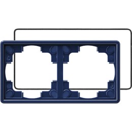 025246 Рамка с уплотнительной вставкой S-color Синий 2-постовая Gira