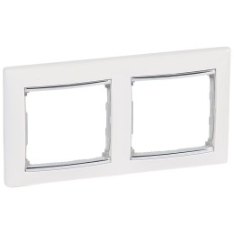 770492 Рамка Valena Белый / Серебряный штрих 2-постовая Legrand
