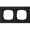 0212095 Рамка установочная для монтажа заподлицо E2 Черный матовый 2-постовая Gira