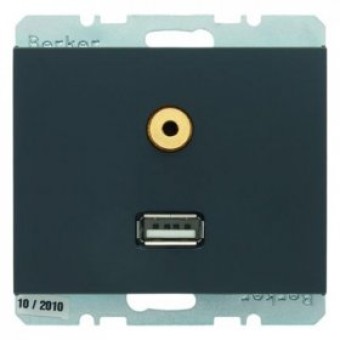 3315397006 BMO USB/3.5mm AUDIO K.1 цвет: антрацитовый Berker