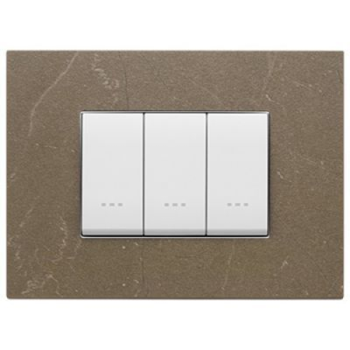 22653.52 Рамка Eikon EXE Коричневый кофе 3-модульная Vimar