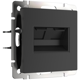 WL08-RJ45+RJ45 Розетка двойная Ethernet RJ-45 (черный матовый) Antik Werkel a033767