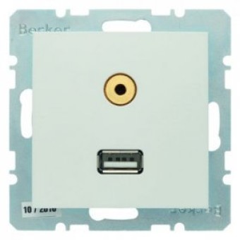 3315398989 BMO USB/3.5mm AUDIO S1 цвет: полярная белезна Berker