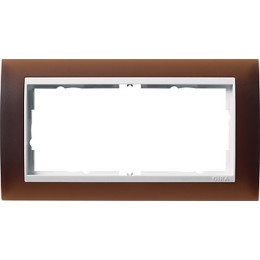 1002331 Рамка без перегородки Event Темно-коричневый / Белый 2-постовая Gira