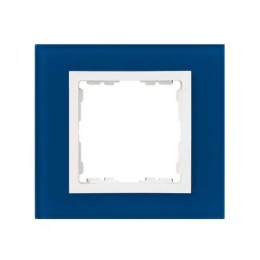 82617-64 Рамка декоративная, 1 пост, Simon 82 Nature, Стекло, синий-белый