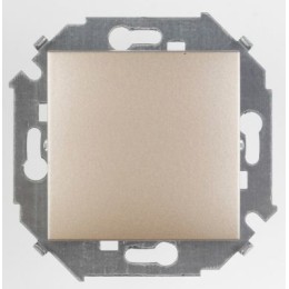 1591201-034 Выключатель одноклавишный проходной, 16А 250В, винтовой зажим, шампань Simon 15