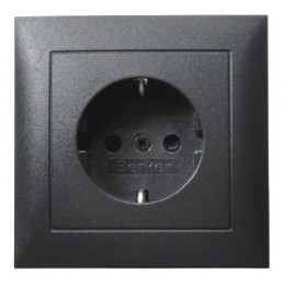 47429949 Штепсельная розетка SCHUKO с крышкой цвет: антрацит, матовый S.1 Berker