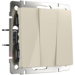 WL03-SW-3G-ivory Выключатель трехклавишный (слоновая кость) Antik Werkel a033750