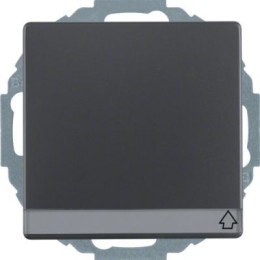 47466086 Штепсельная розетка SCHUKO, с откидной крышкой и полем для надписи, Q.1/Q.3, цвет: антрацитовый, с эффектом бархата Berker