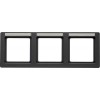 10236016 Рамка с полем для надписей Q.1 Антрацит с эффектом бархата 3-постовая Berker
