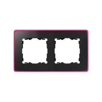 8201620-261 Рамка декоративная, 2 поста, Select, Simon 82 Detail Neon, графит-розовый