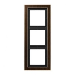 MED2983AT Рамка LS Design Античная латунь 3-постовая Jung