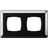 0212642 Рамка Classix Хром / Черный 2-постовая Gira