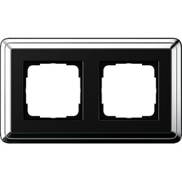 0212642 Рамка Classix Хром / Черный 2-постовая Gira