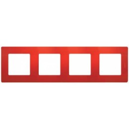 672534 Рамка Etika Красный 4-постовая Legrand