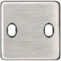 FD04321AS-M Латунная накладка под 2 тумблера , цвет Antic Silver+black FEDE