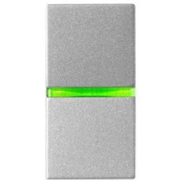 N2104.5 PL Механизм 1-клавишной кнопки с клавишей с контрольной подсветкой, 1-модульный, серия Zenit, цвет серебристый, ABB