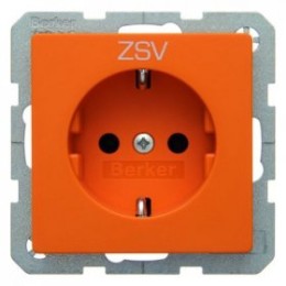 47436007 Штепсельная розетка SCHUKO с оттиском цвет: оранжевый, бархат с надписью "ZSV", Q.1 Berker