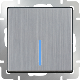 WL02-SW-1G-LED Выключатель одноклавишный с подсветкой (глянцевый никель) Antik Werkel a030792