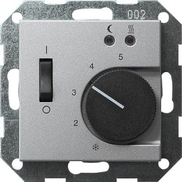 039426 Терморегулятор с подогревом пола Алюминий Gira