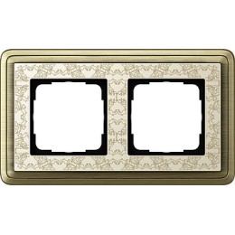 0212663 Рамка Classix Art Бронза / Кремовый 2-постовая Gira