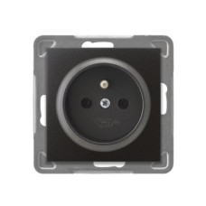 Ospel Impresja Антрацит Розетка 1-я с/з польск.станд, без рамки GP-1YZ/m/50 Ospel Impresja Антрацит Розетка 1-я с/з польск.станд, без рамки GP-1YZ/m/50