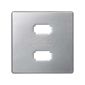 8211096-093 Накладка для зарядного устройства 2*USB, S82 Detail, алюминий Simon