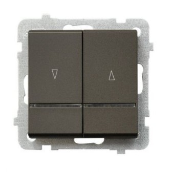 Ospel Sonata Шоколадный металлик Выключатель жалюзийный с подсветкой, без рамки LP-7RS/m/40