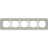 0215415	 Рамка с белой подложкой E3 Серо-зеленый / Белый 5-постовая Gira
