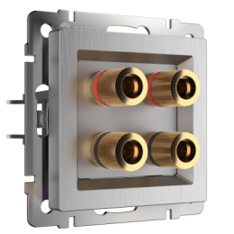 WL09-AUDIOx4 Акустическая розетка (cеребряный рифленый) Antik Werkel a035637