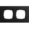 0212126 Рамка Esprit Черный алюминий 2-постовая Gira