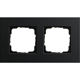 0212126 Рамка Esprit Черный алюминий 2-постовая Gira